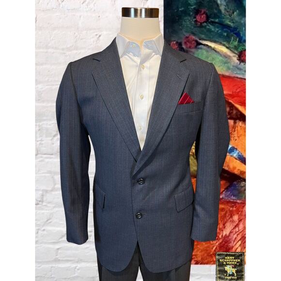 Hart Schaffner Marx 42R Unstructured Blue Red Patriotic Blazer Sport Suit Jacket - Picture 5 of 13